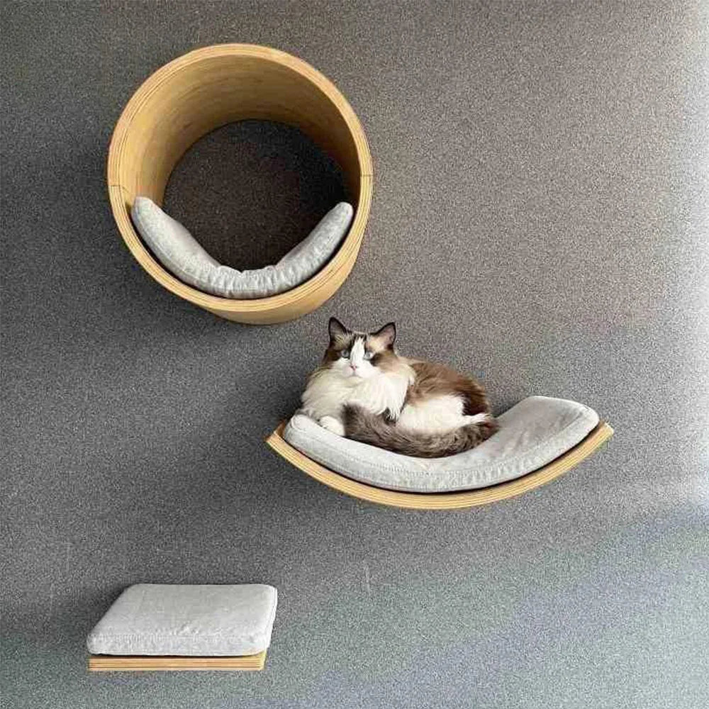 Soft Cushioned Wall Mounted Indoor Shelves For Cats