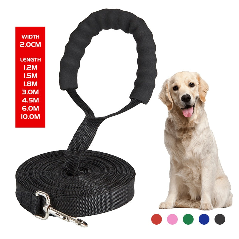 Long Dog Leash Rope Comfortable Sponge Handle Pet Lead Belt Outdoor