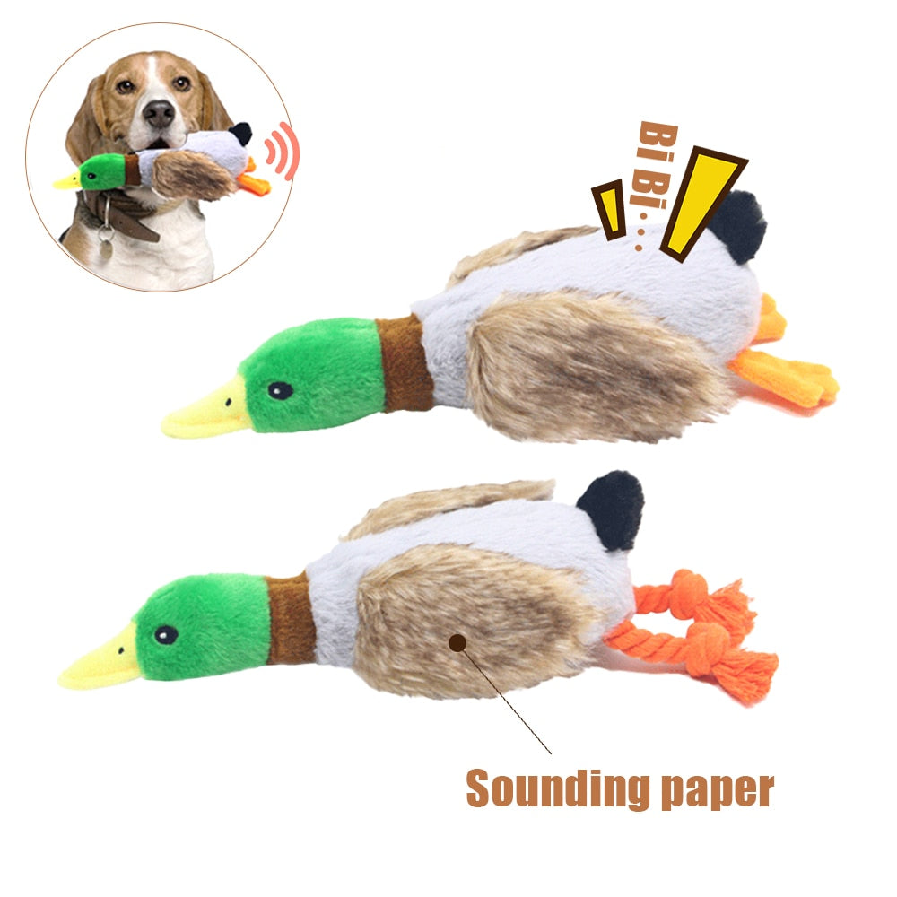 Cute Plush Duck Sound Pet Toy Animal Squeak Dog Toy Cleaning Tooth